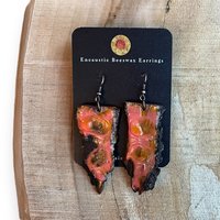 Pink & Orange Abstract Encaustic Earrings