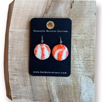 Fern Monoprint Encaustic Earrings