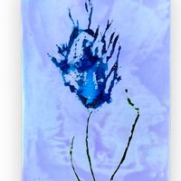 Blue Floral Blank Greeting Cards