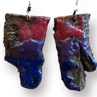 Bi Pride Encaustic Earrings