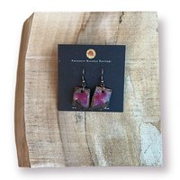 Abstract Pink Encaustic Earrings