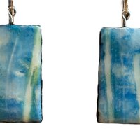 Blue Encaustic Earrings