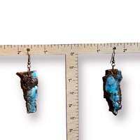 Abstract Blue Encaustic Earrings