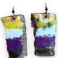 Non-binary Pride Encaustic Earrings