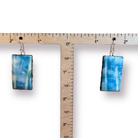 Blue Encaustic Earrings