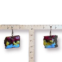 Pansexual Pride Encaustic Earrings