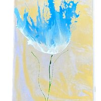 Blue/White Floral Blank Greeting Card