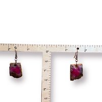 Abstract Pink Encaustic Earrings