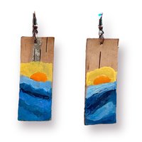 Sunrise Over the Ocean on Birch Bark