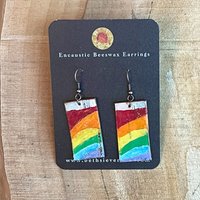 Rainbow Encaustic Earrings