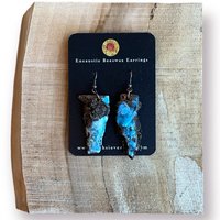 Abstract Blue Encaustic Earrings