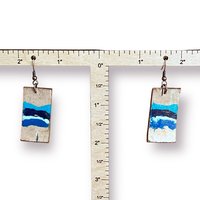 Abstract Blue Encaustic Earrings