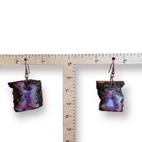 Abstract Pink & Purple Encaustic Earrings