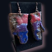 Bi Pride Encaustic Earrings