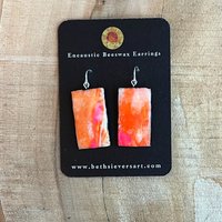 Orange & Pink Encaustic Earrings