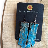 Blue on Birch Bark Earrings