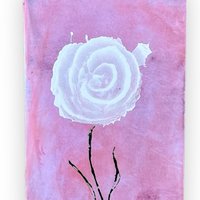White Floral Blank Greeting Card