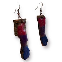 Bi Pride Encaustic Earrings