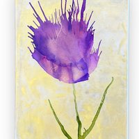 Purple Floral Blank Greeting Cards