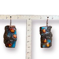 Six abstract Flowers Encaustic Earrings