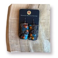 Six abstract Flowers Encaustic Earrings