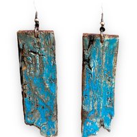 Blue on Birch Bark Earrings