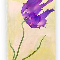 Purple Floral Blank Greeting Cards