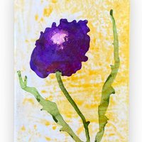 Purple Floral Blank Greeting Cards