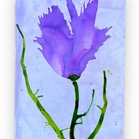 Purple Floral Blank Greeting Cards