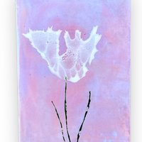 White Floral Blank Greeting Card