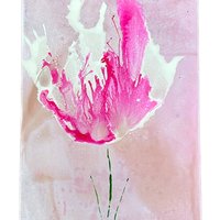 Pink/White Floral Blank Greeting Card