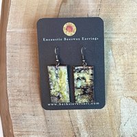 Abstract Yellow Encaustic Earrings