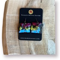 Pansexual Pride Encaustic Earrings