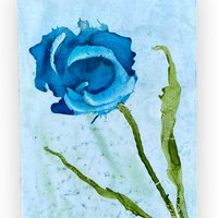 Blue Floral Blank Greeting Cards