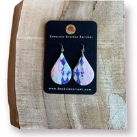 Diamond Teardrops Shaped Encaustic Earrings