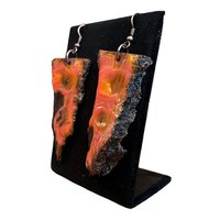 Pink & Orange Abstract Encaustic Earrings