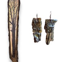 Large Tree Encaustic Earrings