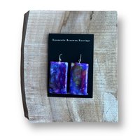 Purple Abstract Encaustic Earrings