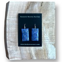 Purple and Gold Abstract Encaustic Earrings