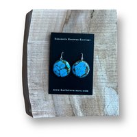 Blue/Amber Abstract Encaustic Earrings