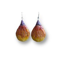 Abstract Teardrop Shaped Encaustic Earrings