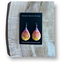 Abstract Teardrop Shaped Encaustic Earrings