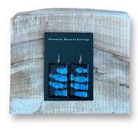 Black and Blue Abstract Encaustic Earrings