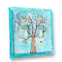 Double Switch Plate Cover in Blue