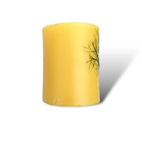 Beeswax Candle with a Dark Green Encaustic Tree