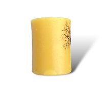 Beeswax Candle with a Brown Encaustic Tree