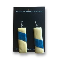 Yellow and Blue Encaustic Earrings