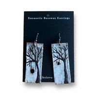Trees on Birch Bark Earrings