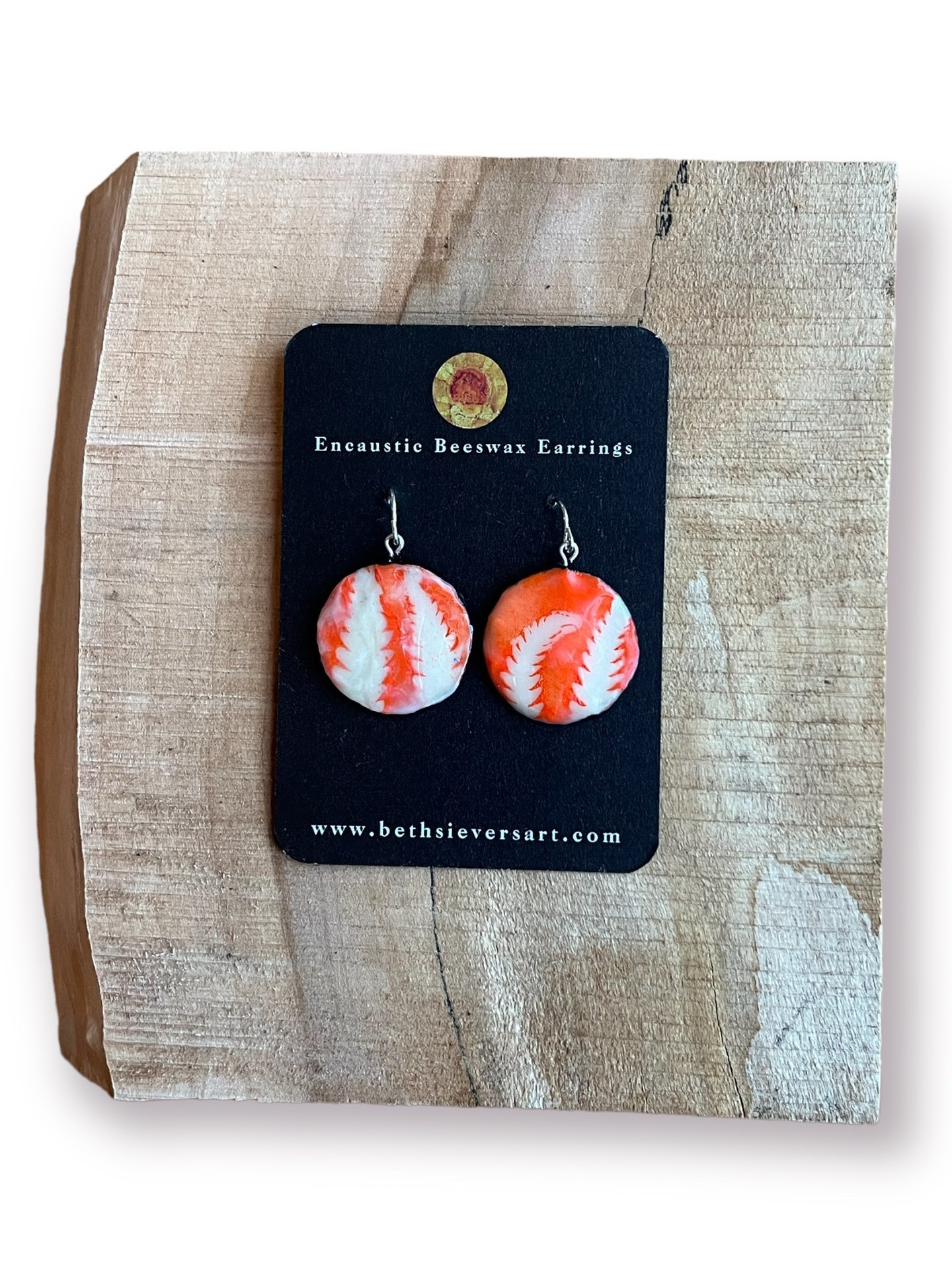 Fern Monoprint Encaustic Earrings