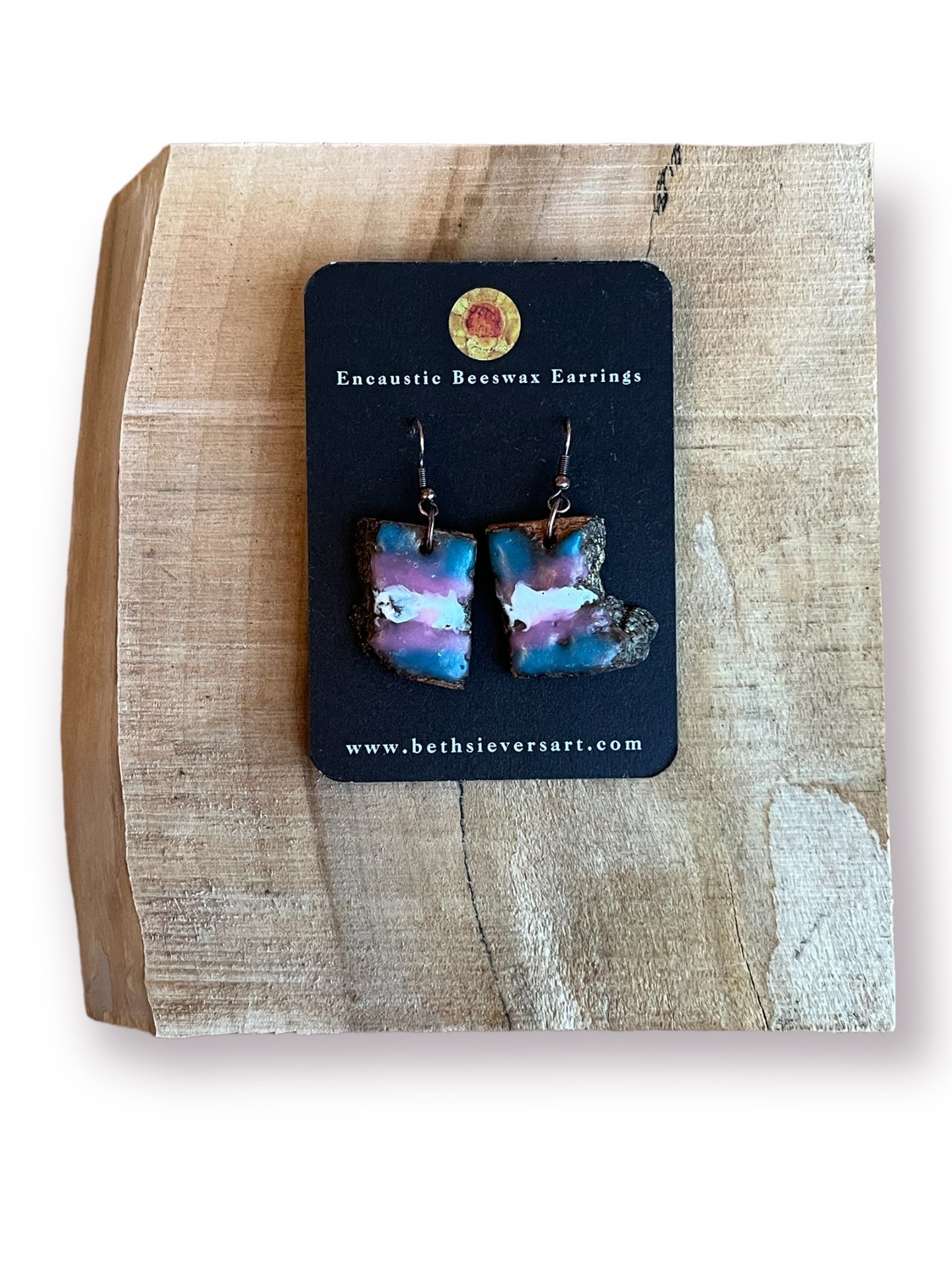 Transgender Pride Encaustic Earrings